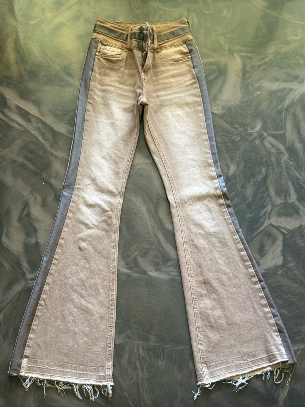 Brown Leather Rockin C Jeans